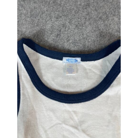 VINTAGE Wish Top Girls Small White Penguin Tank Ribbed Sleeveless Ringer Y2K - Picture 5 of 5
